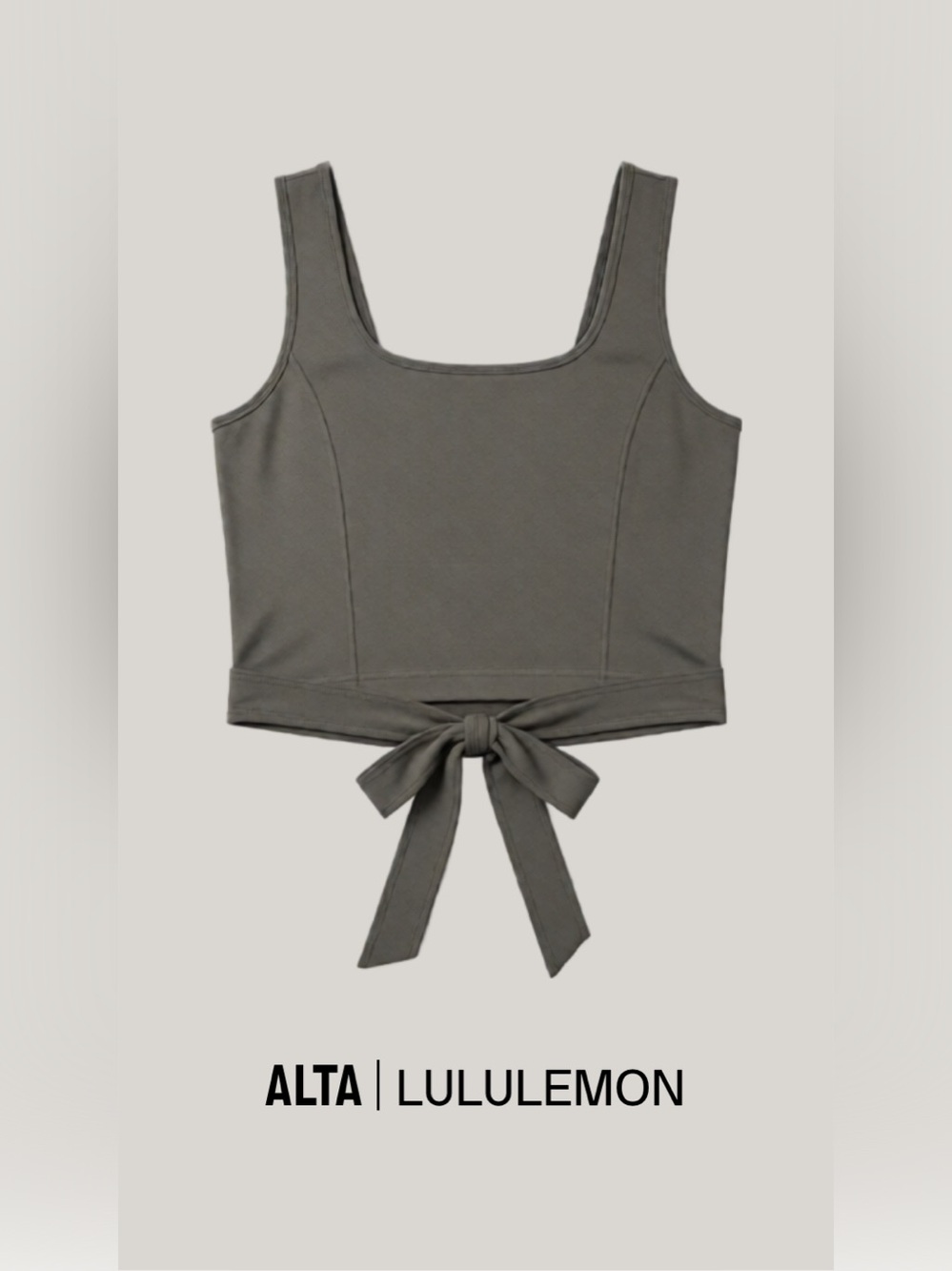 lululemon athletica Olive Green Wrap Crop Tank